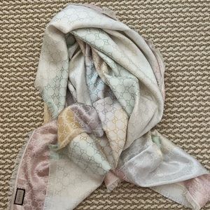 Gucci GG Pastel Rainbow Jacquard Shawl